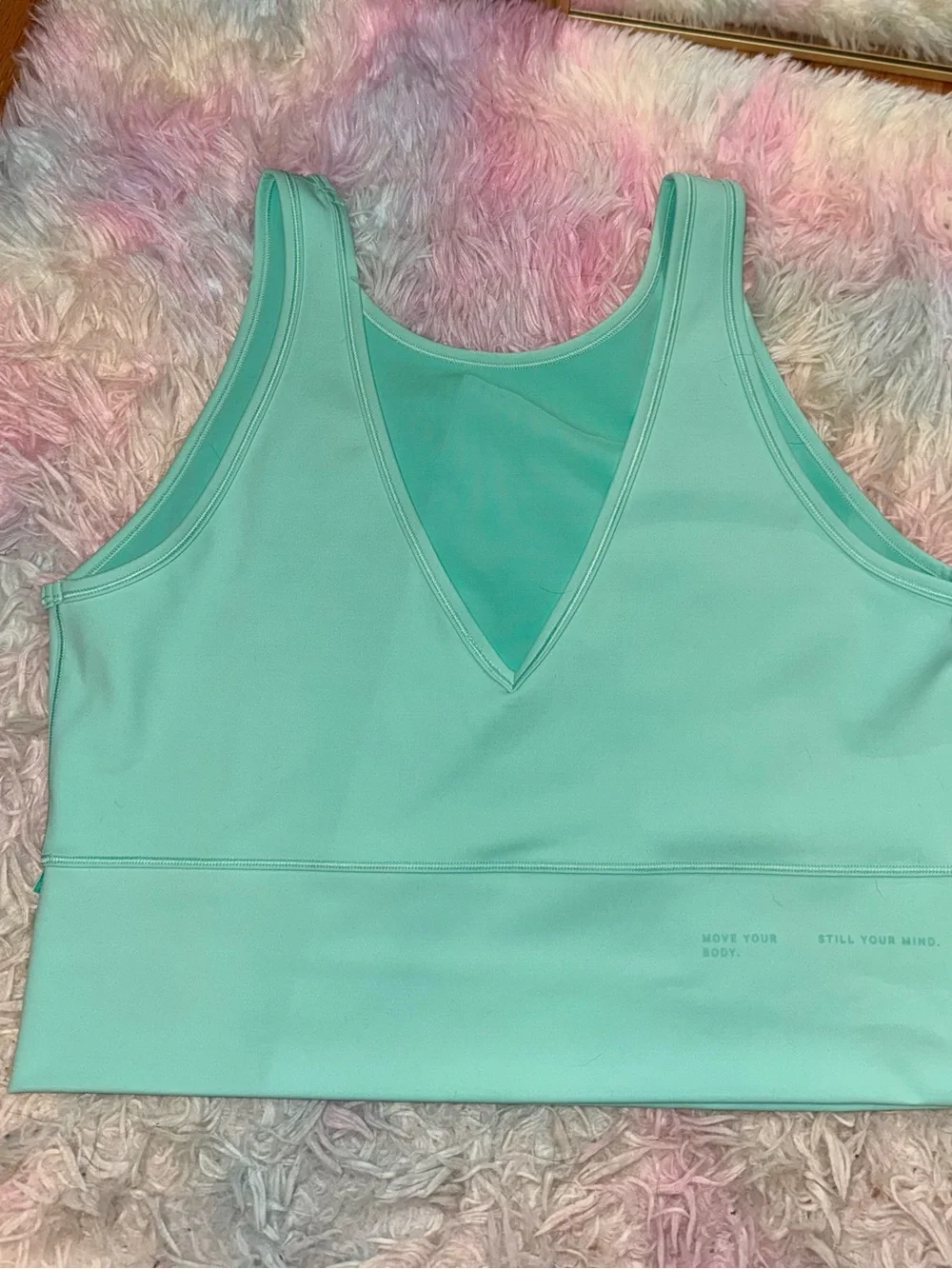 lululemon Power Pivot Everlux Tank Top - Wild Mint / Sports bra size 12-14